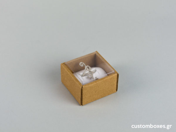 Οικολογικά κουτιά για μικρό δαχτυλίδι με διάφανο καπάκι koutia eco spirtokouta diafano kapaki