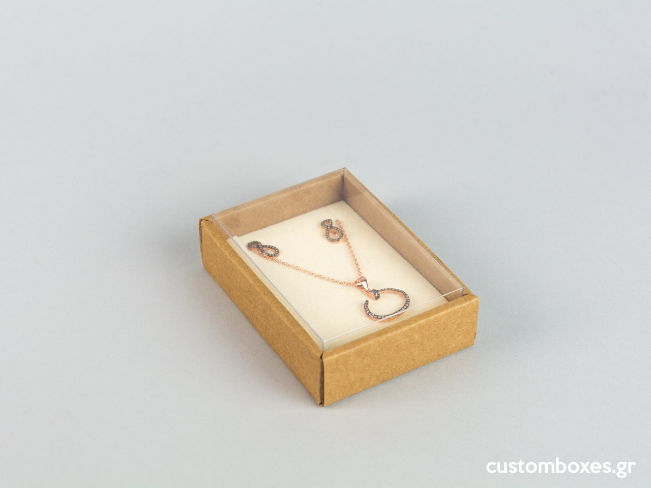 Box for pendant made of kraft paper Ivory