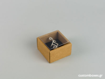 Οικολογικά κουτιά για μενταγιόν μικρό δαχτυλίδι με διάφανο καπάκι koutia eco spirtokouta diafano kapaki