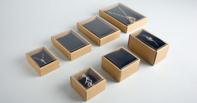 Οικολογικά κουτιά για κοσμήματα με διάφανο καπάκι koutia eco spirtokouta diafano kapaki
