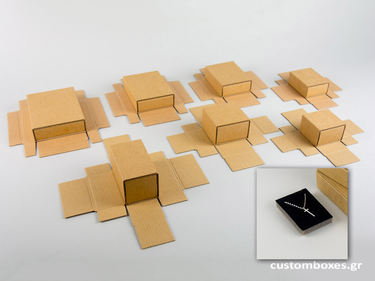 Matchboxes with black velvet base