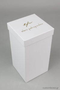 Κατόπιν ειδικής παραγγελίας, δημιουργήσαμε για τη σειρά ρολογιών της Ελένης Πετροπούλου, σκληρό κουτί σε λευκό χρώμα, τύπου rigid box.